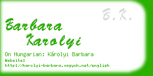 barbara karolyi business card