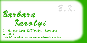 barbara karolyi business card